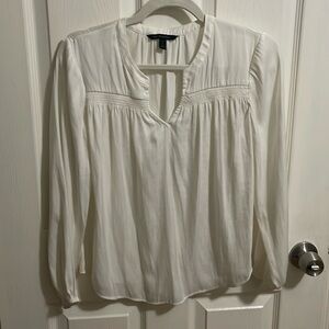 Banana republic off white long sleeve blouse